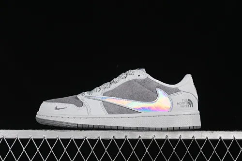 All categories Air Jordan Jordan series basketball shoes Air Jordan 1 Low High-end customized low-top sneakers Travis Scott x Fragment Design x Air Jordan 1 Low OG SP AJ1 Joe 1 North Face joint-colorful gray low-top cultural casual sneakers AG3702-803